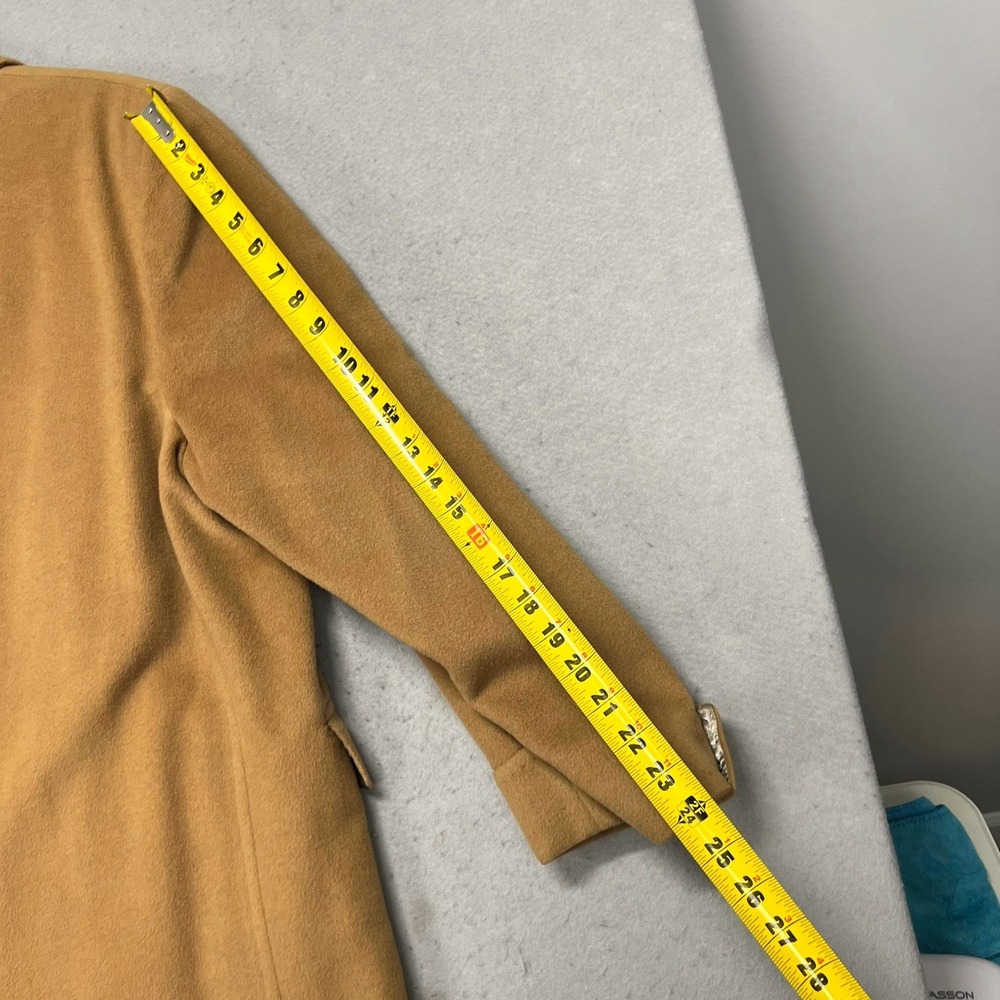 Vintage‎ 70's Ultissimo 100% Cashmere Overcoat Mens L Camel Tan Retro Academia - Picture 12 of 14